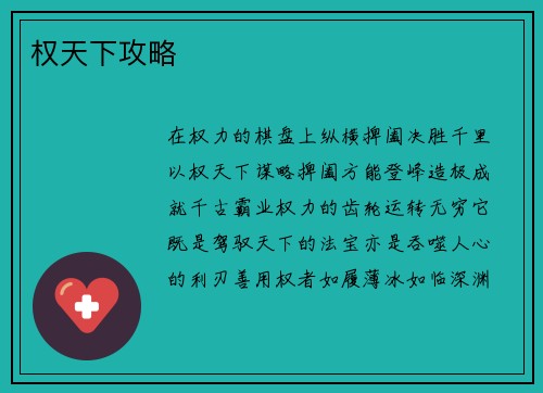 权天下攻略